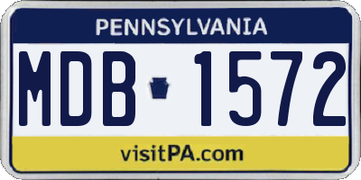 PA license plate MDB1572