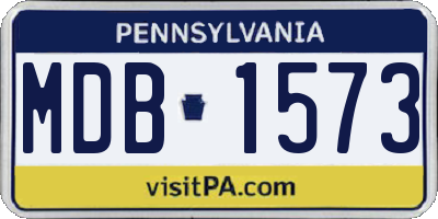 PA license plate MDB1573
