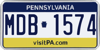 PA license plate MDB1574