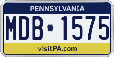 PA license plate MDB1575