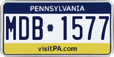 PA license plate MDB1577