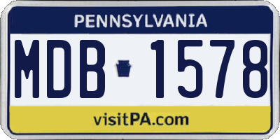 PA license plate MDB1578