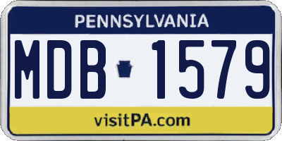 PA license plate MDB1579
