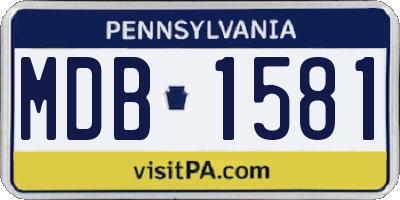 PA license plate MDB1581
