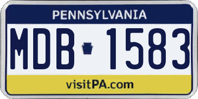 PA license plate MDB1583