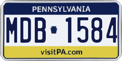 PA license plate MDB1584