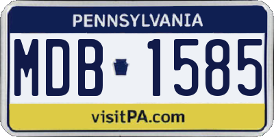 PA license plate MDB1585