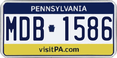 PA license plate MDB1586