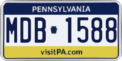 PA license plate MDB1588