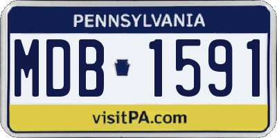 PA license plate MDB1591