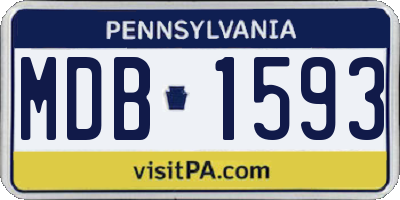 PA license plate MDB1593