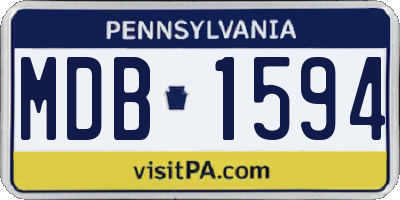 PA license plate MDB1594