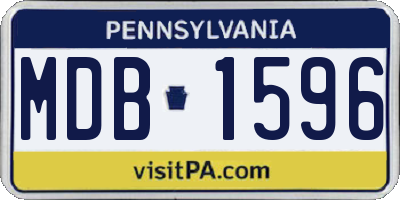 PA license plate MDB1596