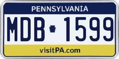 PA license plate MDB1599