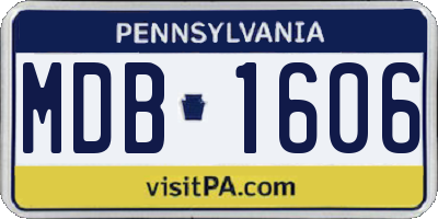 PA license plate MDB1606