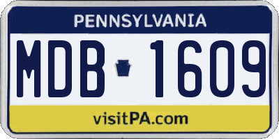 PA license plate MDB1609