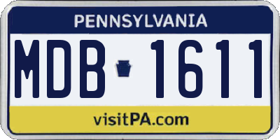 PA license plate MDB1611