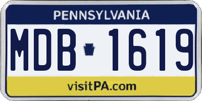 PA license plate MDB1619