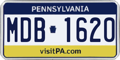 PA license plate MDB1620