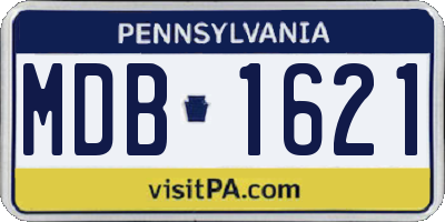 PA license plate MDB1621