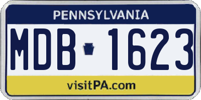 PA license plate MDB1623