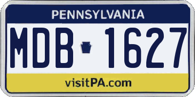 PA license plate MDB1627