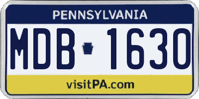 PA license plate MDB1630