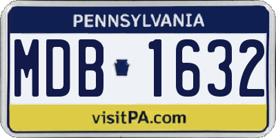 PA license plate MDB1632