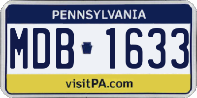 PA license plate MDB1633