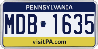 PA license plate MDB1635