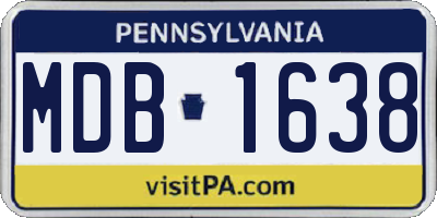 PA license plate MDB1638