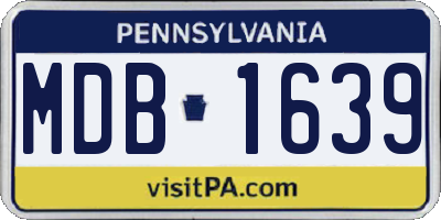 PA license plate MDB1639
