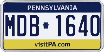 PA license plate MDB1640