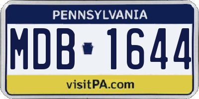 PA license plate MDB1644