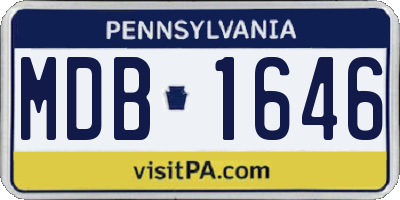 PA license plate MDB1646