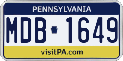PA license plate MDB1649
