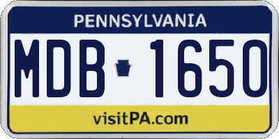 PA license plate MDB1650