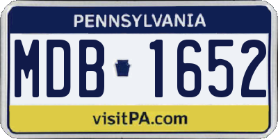 PA license plate MDB1652