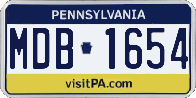 PA license plate MDB1654