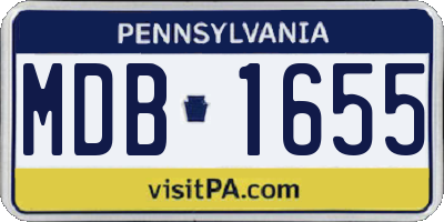 PA license plate MDB1655