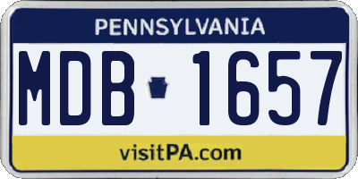 PA license plate MDB1657
