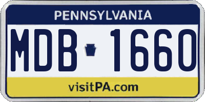 PA license plate MDB1660