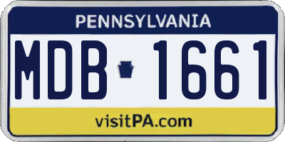 PA license plate MDB1661