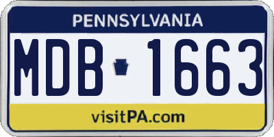 PA license plate MDB1663