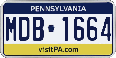 PA license plate MDB1664
