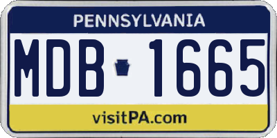 PA license plate MDB1665