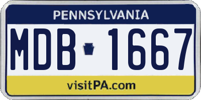 PA license plate MDB1667