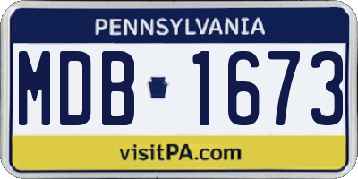 PA license plate MDB1673