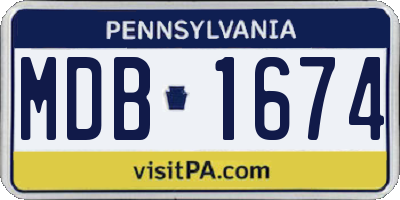 PA license plate MDB1674