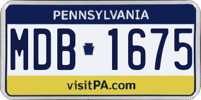 PA license plate MDB1675